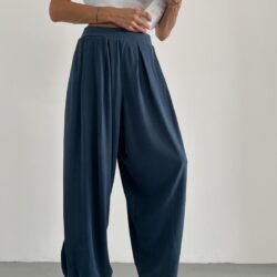 Relax Loose Modal Trousers Navy Blue
