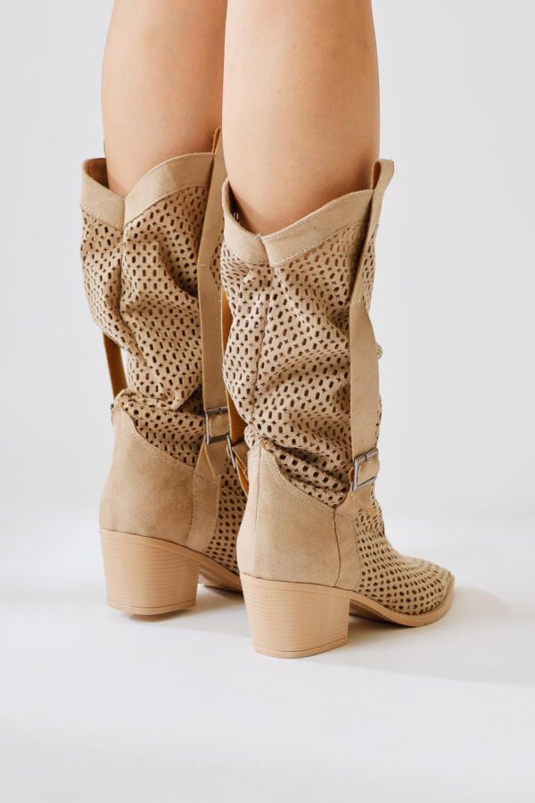 Orietta Ten Suede Laser Cut Gusseted Summer Boots